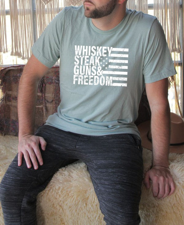 Whiskey Steak Guns & Freedom Tee S-XL