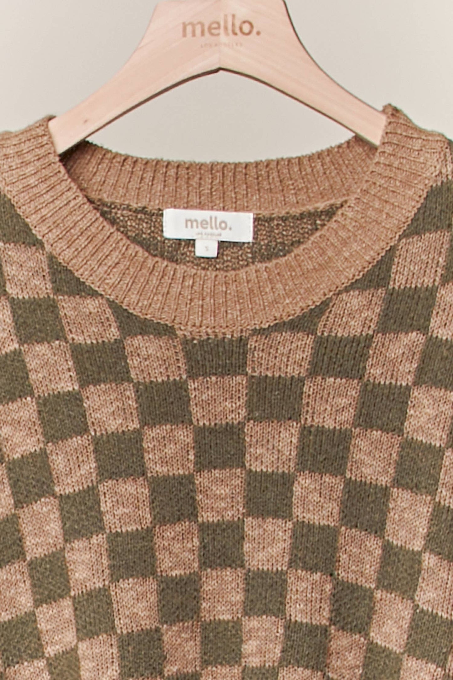 Olive Checked Sweater