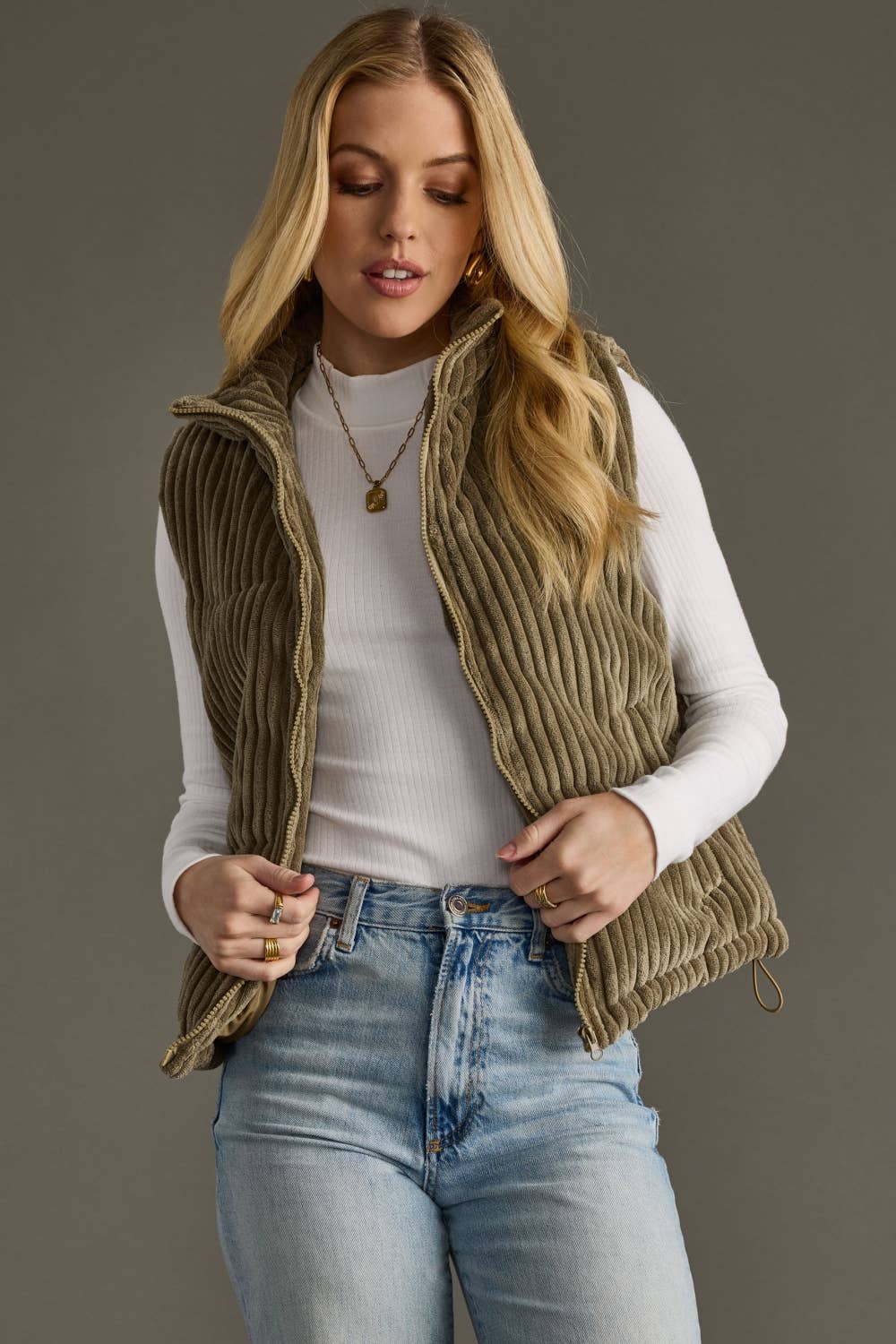 Green Corduroy Vest