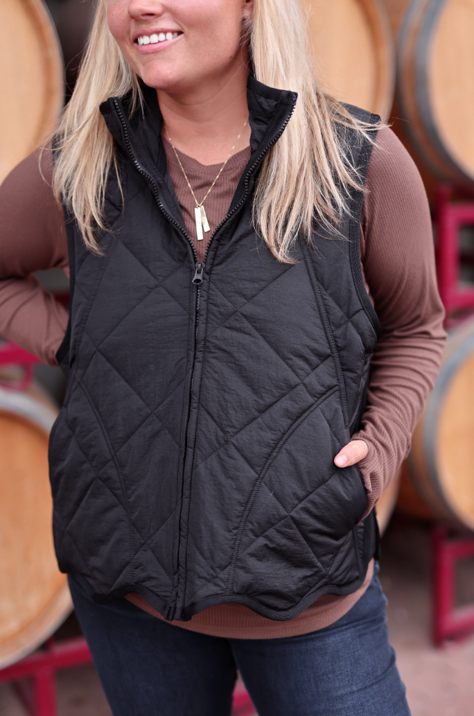 Black Quilted Puffer Vest