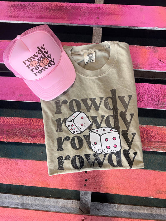 Rowdy with Dice - Otto Baby Pink Trucker Cap