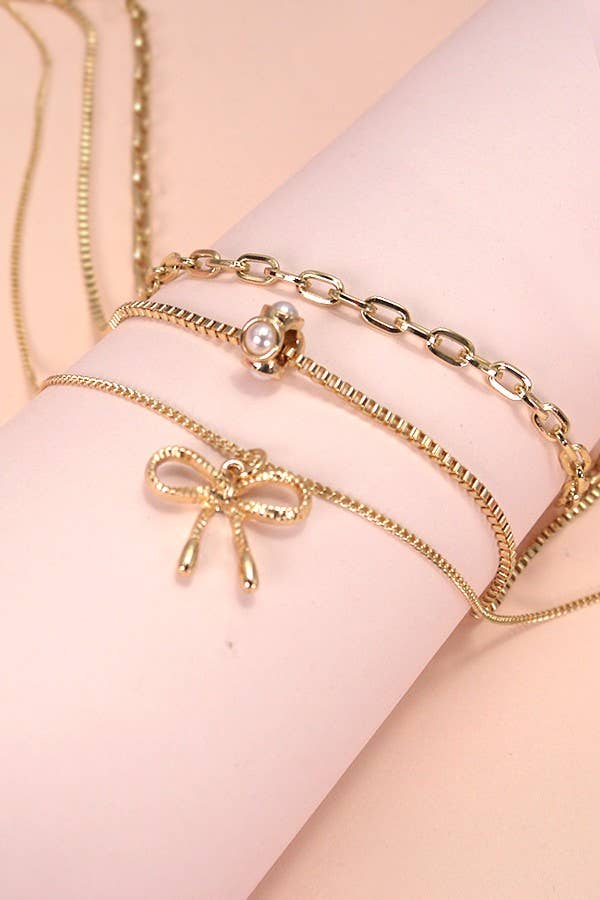 Gold Bow Necklace