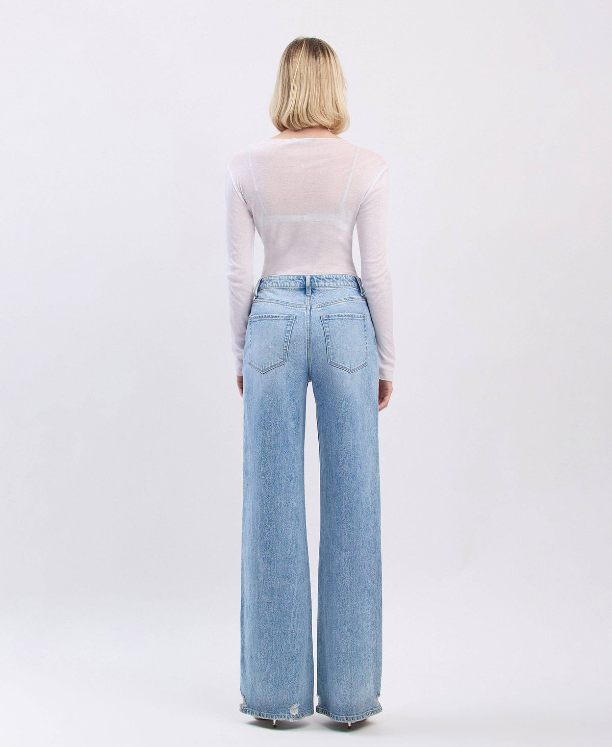 Vervet SUPER HIGH RISE BAGGY WIDE LEG JEANS