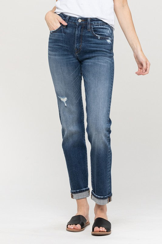 Vervet Cuffed Stretch Boyfriend Jeans