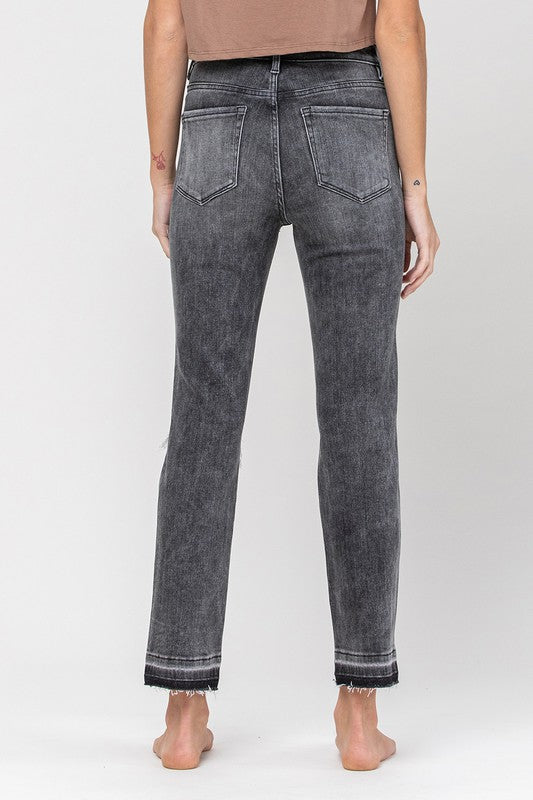 Vervet High Rise Released Hem Straight Leg Jeans