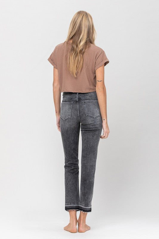 Vervet High Rise Released Hem Straight Leg Jeans