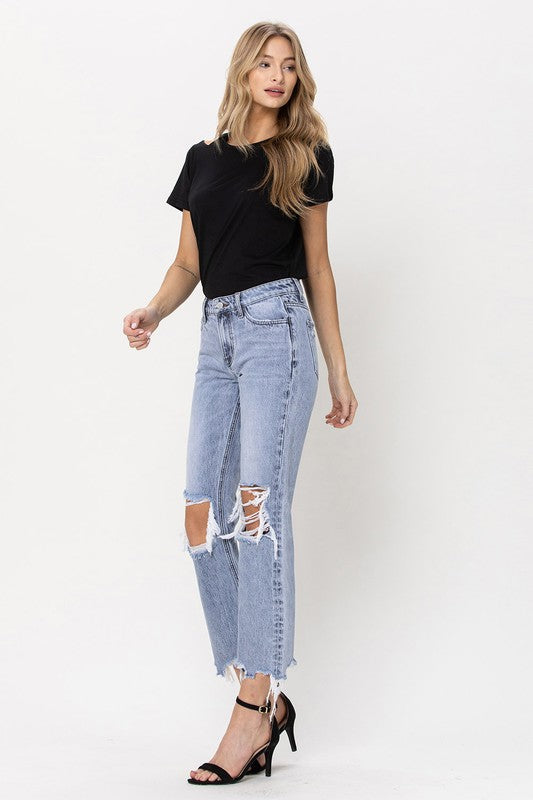 Vervet Super High Rise 90's Straight Crop Jeans