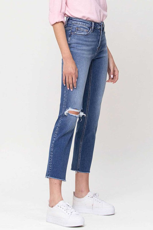 Vervet Mid-Rise Straight Cropped Jeans