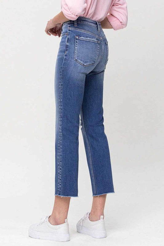 Vervet Mid-Rise Straight Cropped Jeans