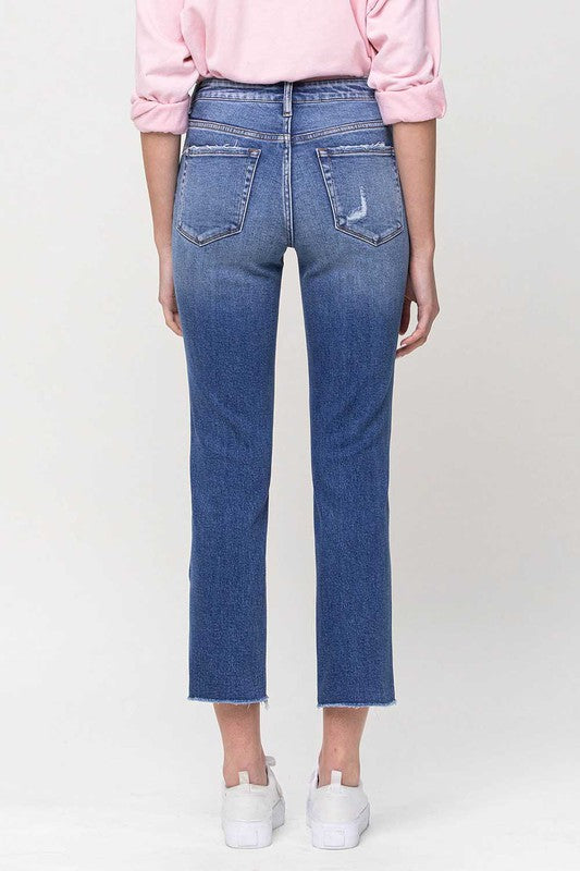 Vervet Mid-Rise Straight Cropped Jeans