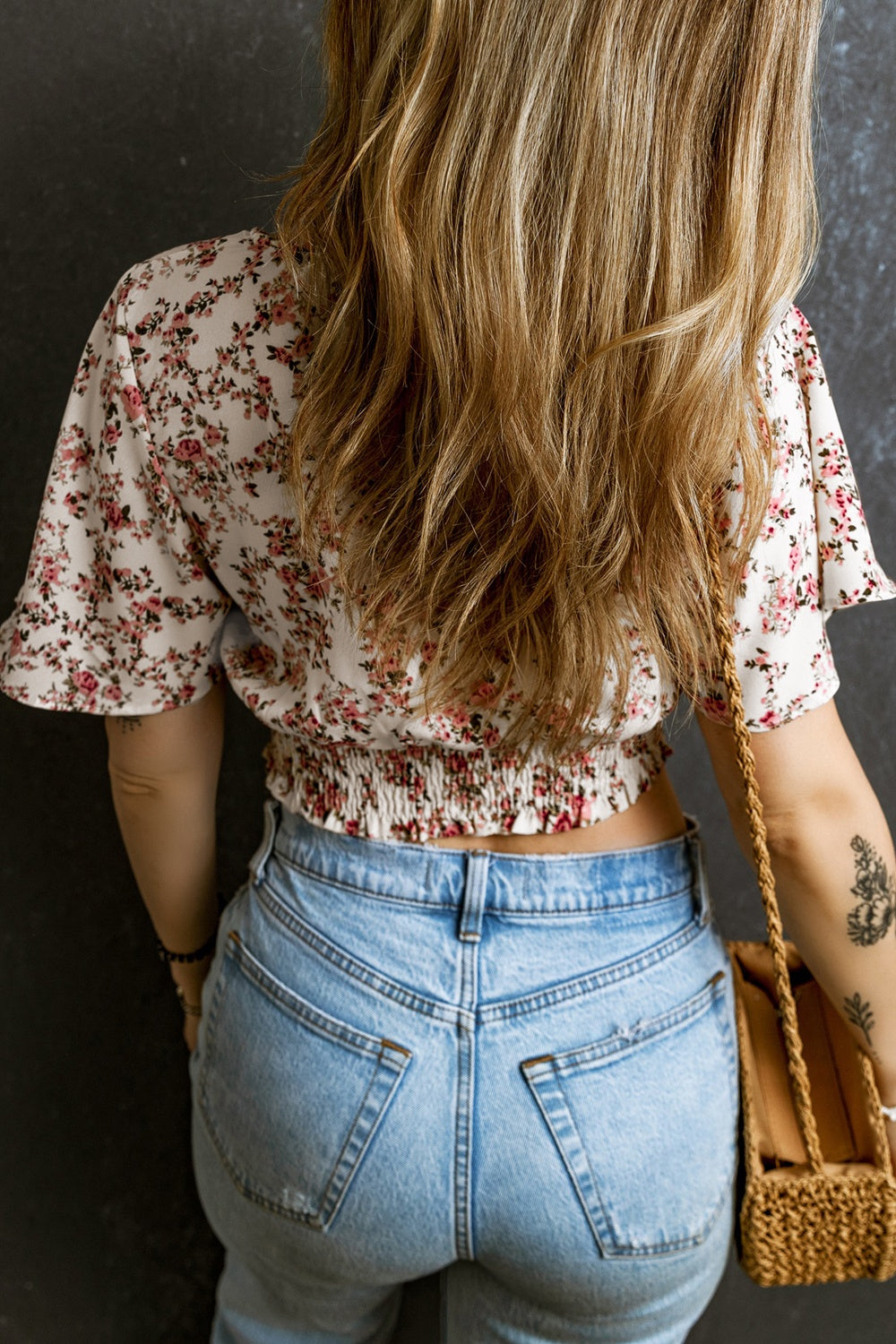 Printed Daisy Half Sleeve Blouse