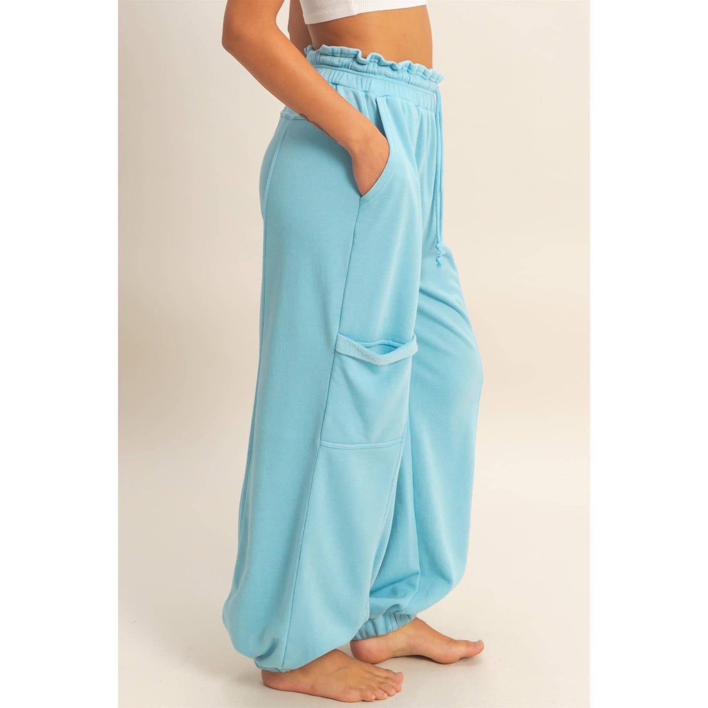 Ruffle Waist Joggers