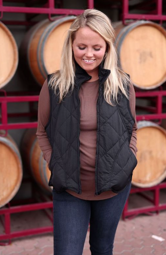 Black Quilted Puffer Vest