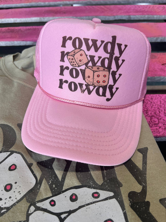 Rowdy with Dice - Otto Baby Pink Trucker Cap