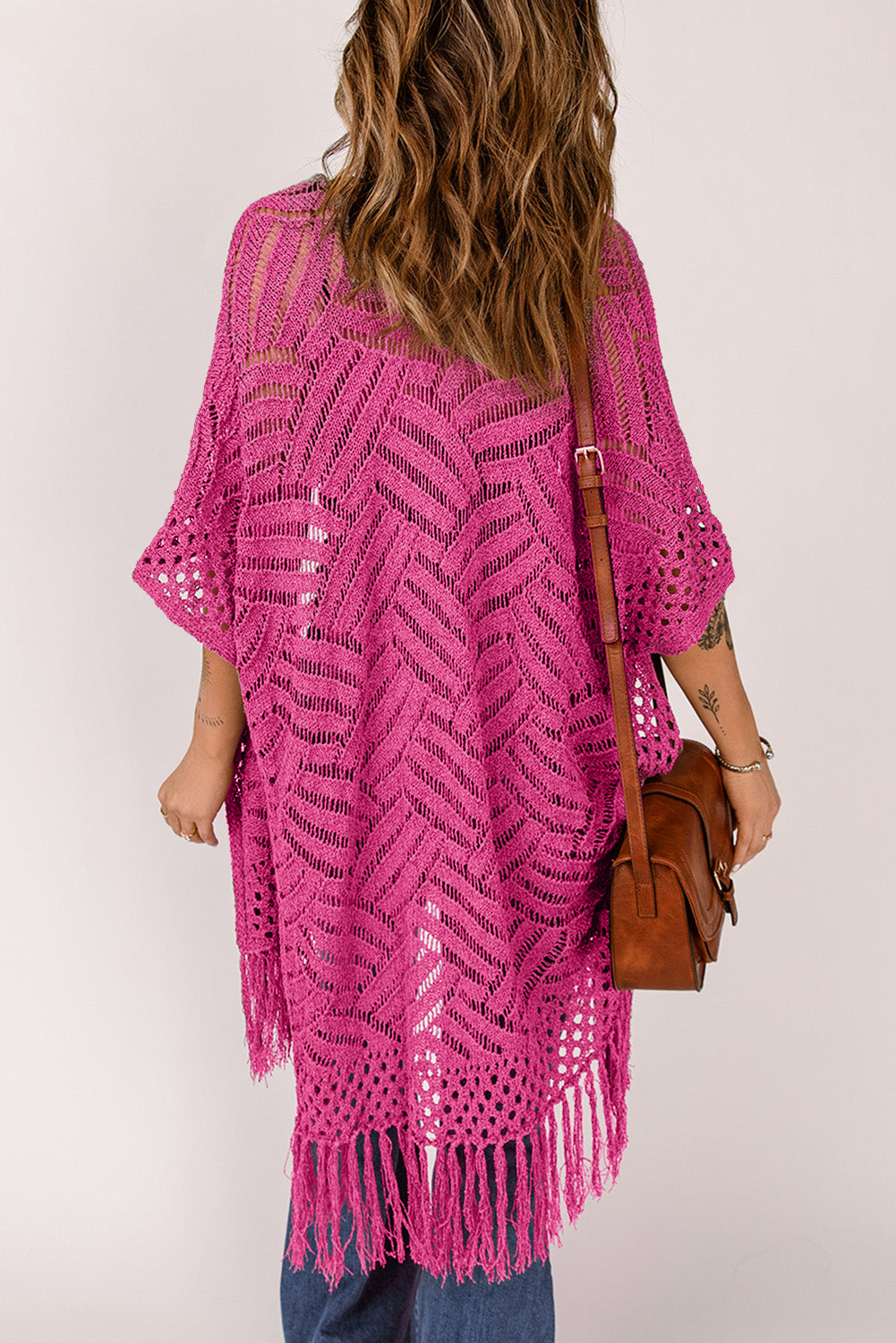 Openwork Fringe Cardigan