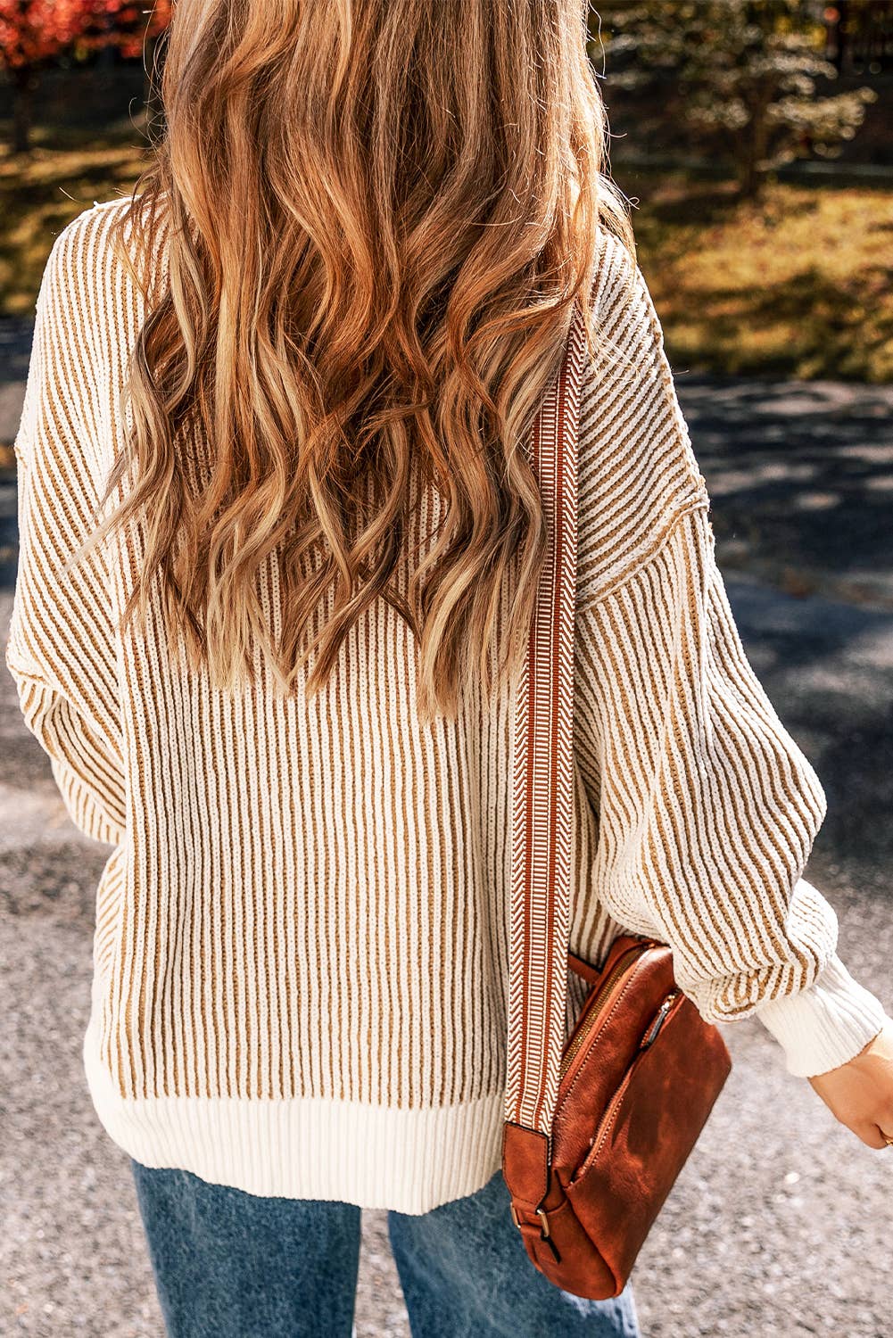Striped Contrast Trim Sweater