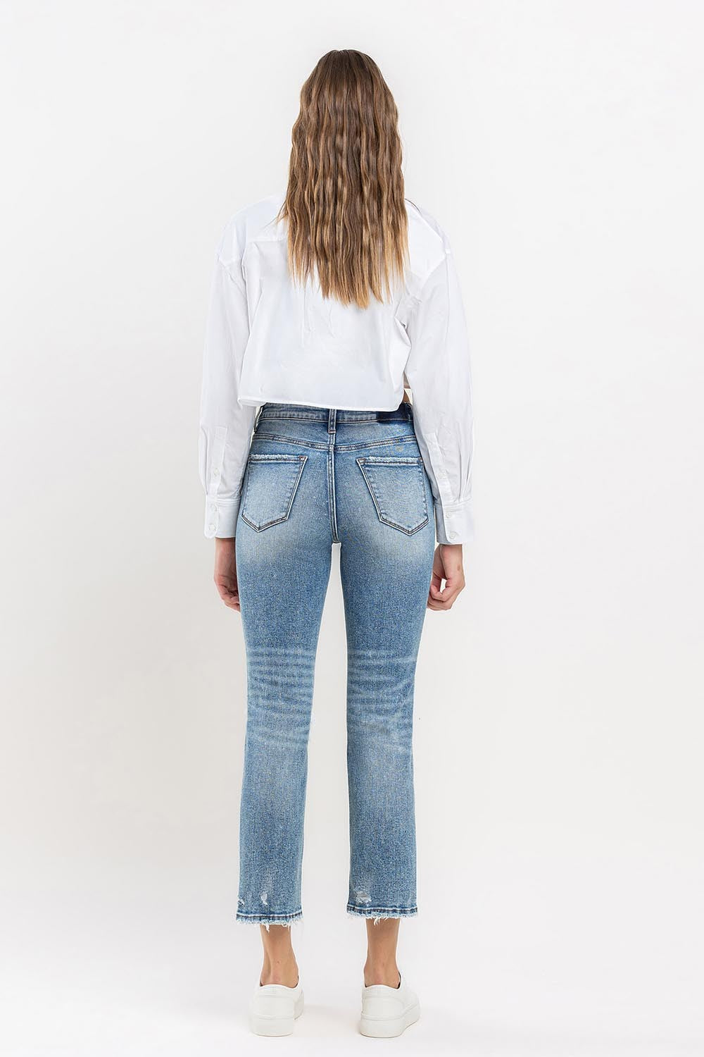 Lovervet High Rise Slim Straight Distressed Jeans