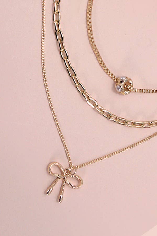 Gold Bow Necklace