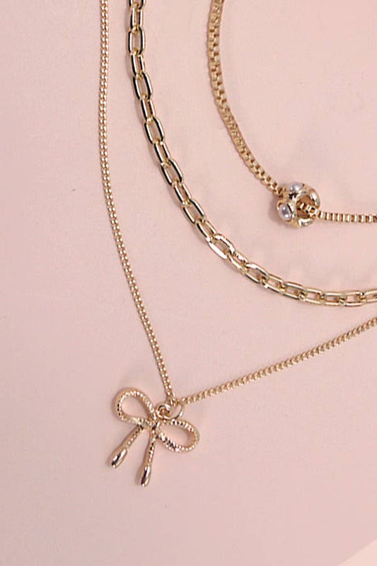 Gold Bow Necklace