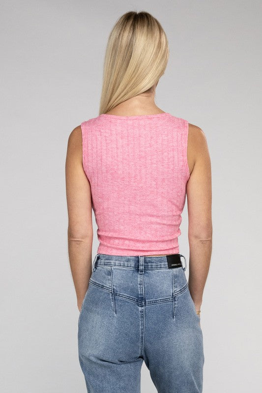 Ribbed V Neck Crop Top