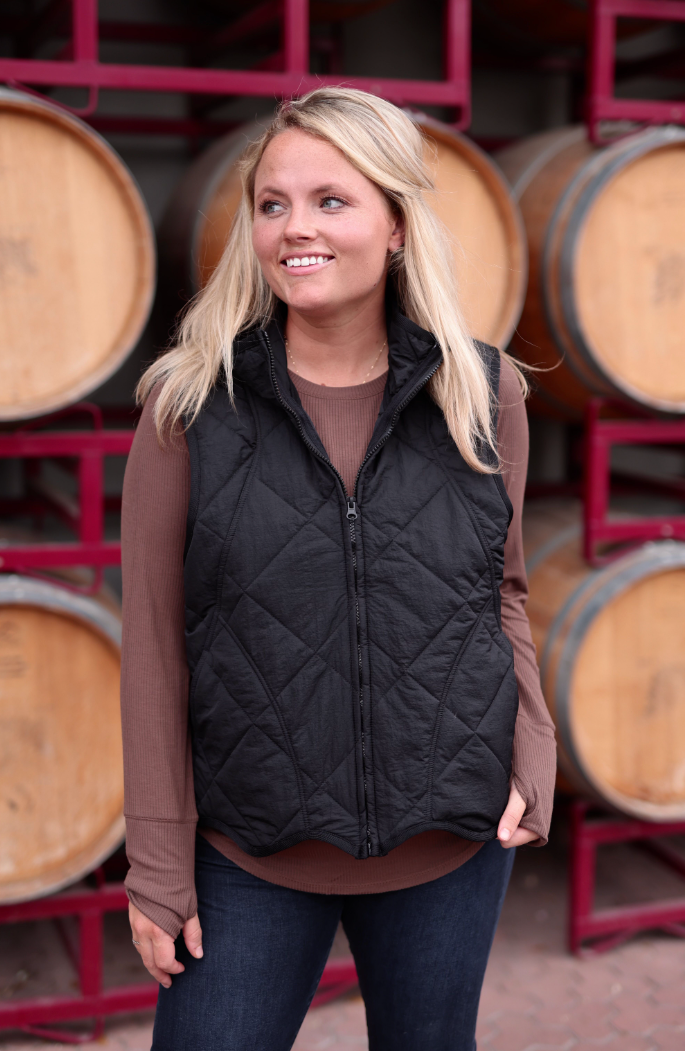 Black Quilted Puffer Vest