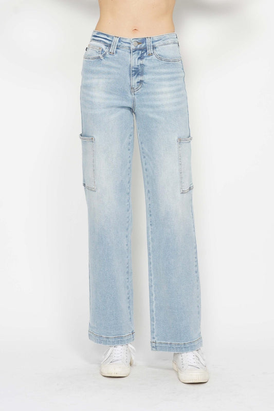 Judy Blue High Waisted Straight Leg Cargo Jeans