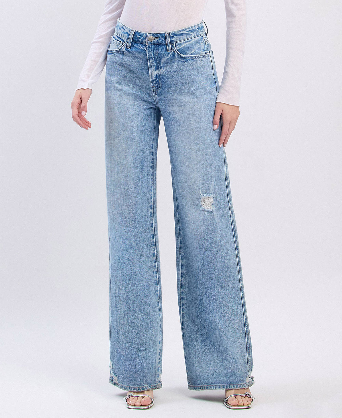 Vervet SUPER HIGH RISE BAGGY WIDE LEG JEANS