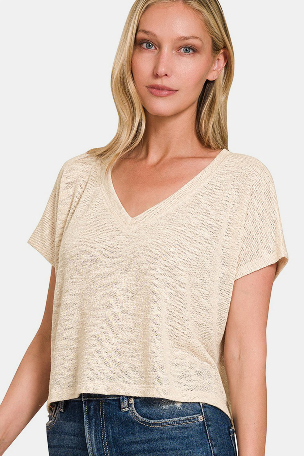 Zenana V-Neck Cropped Tee