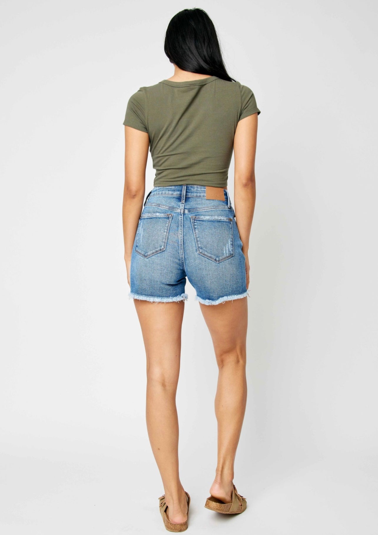 Judy Blue Distressed High Rise Shorts