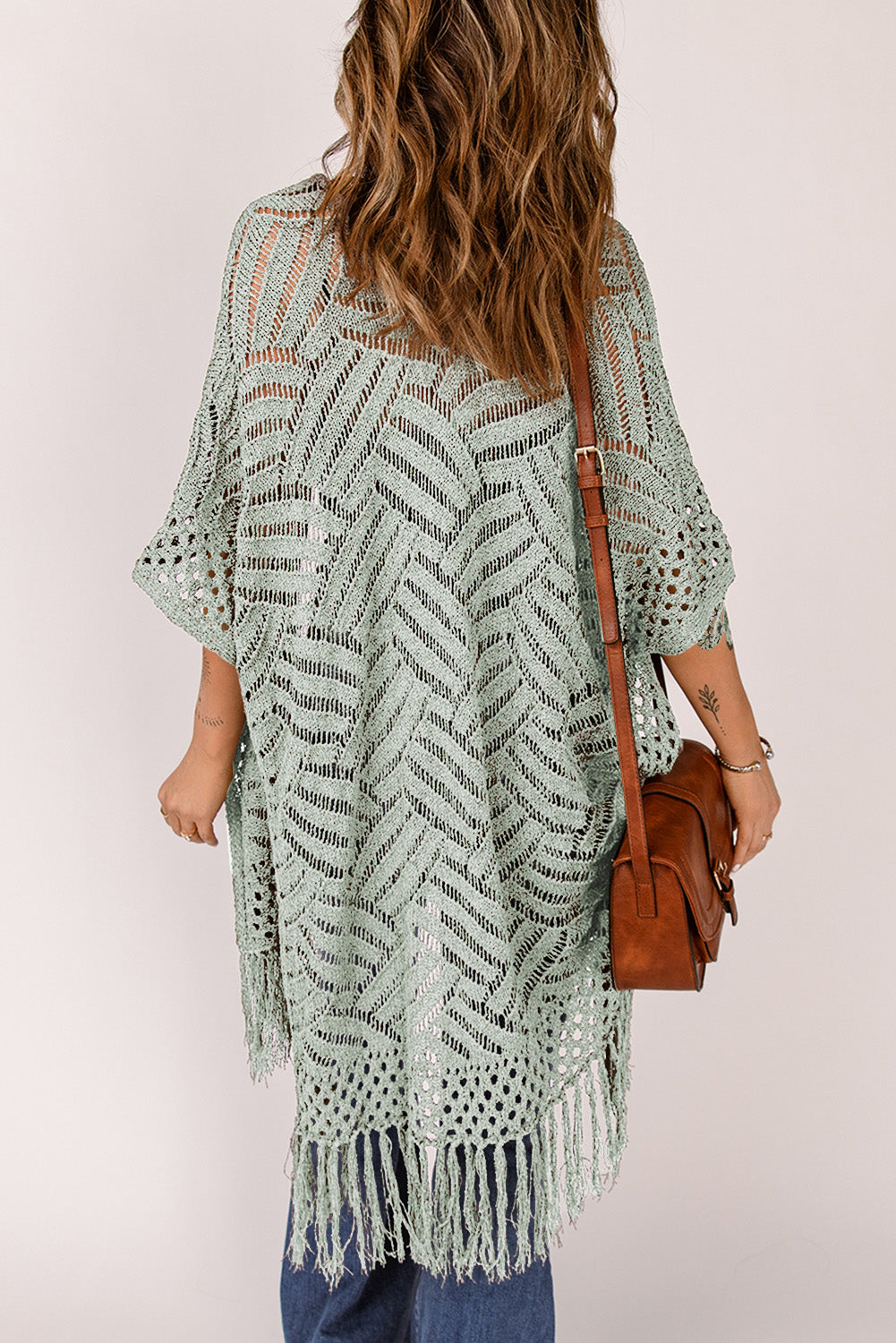 Openwork Fringe Cardigan