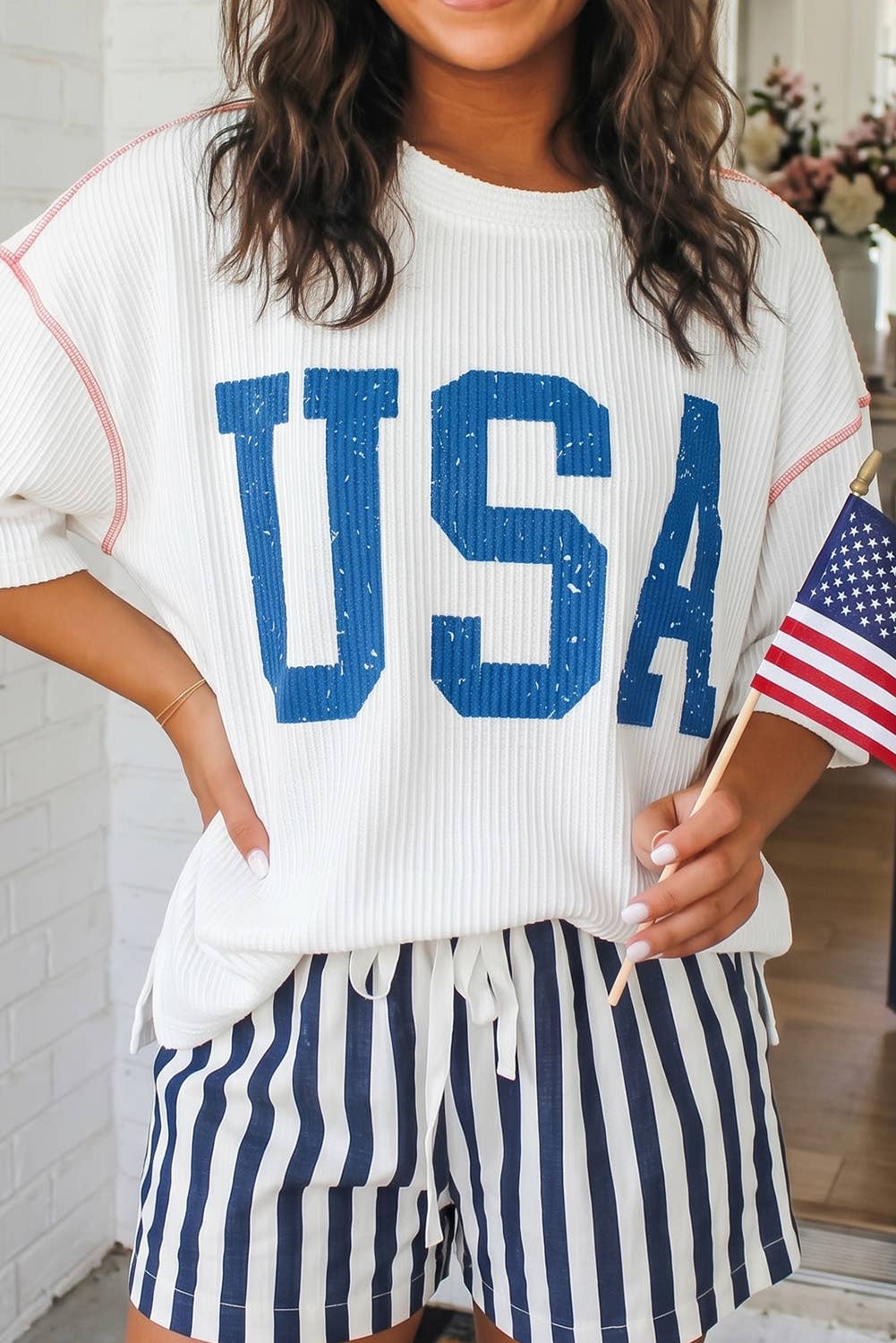USA Loose Ribbed Top