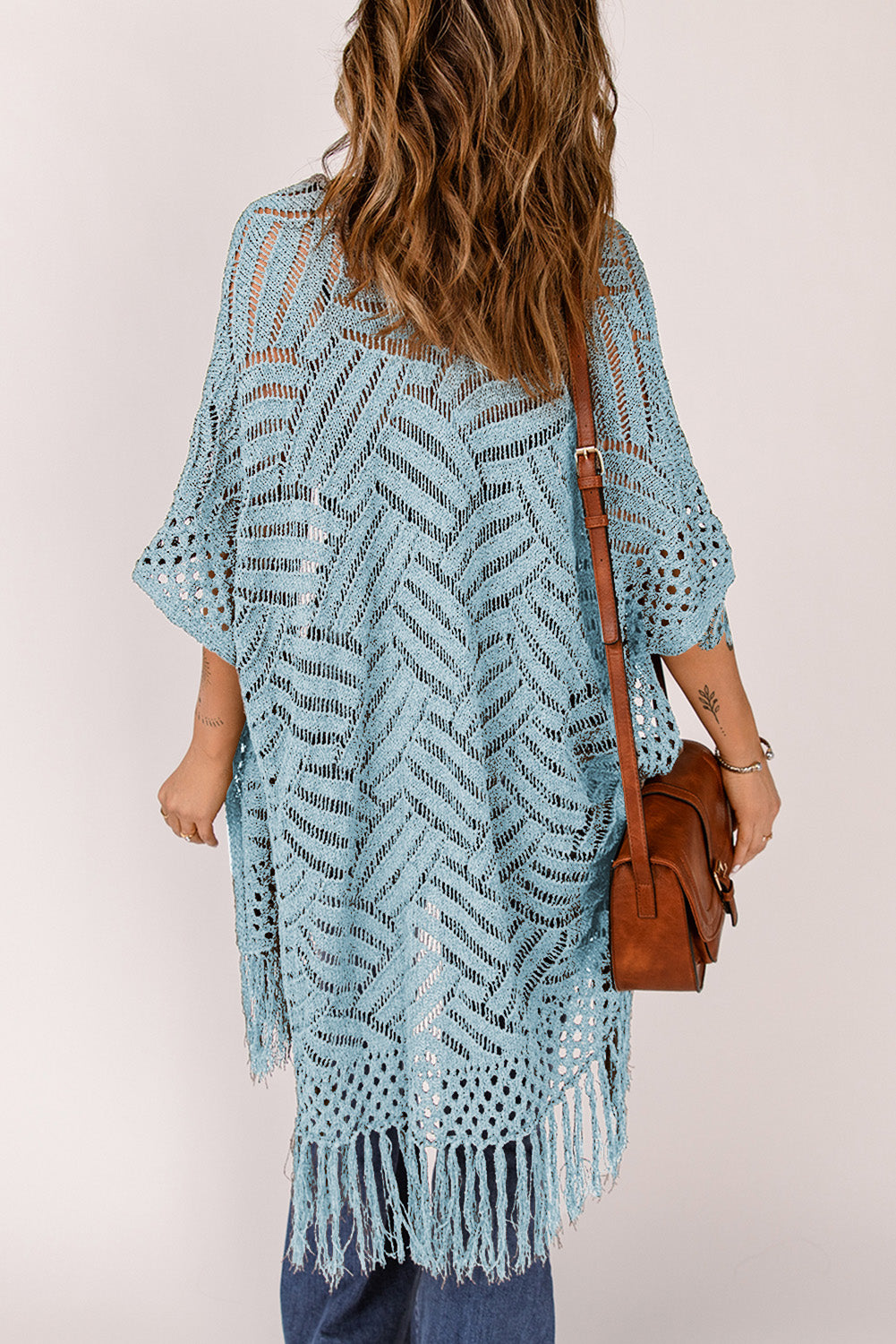 Openwork Fringe Cardigan