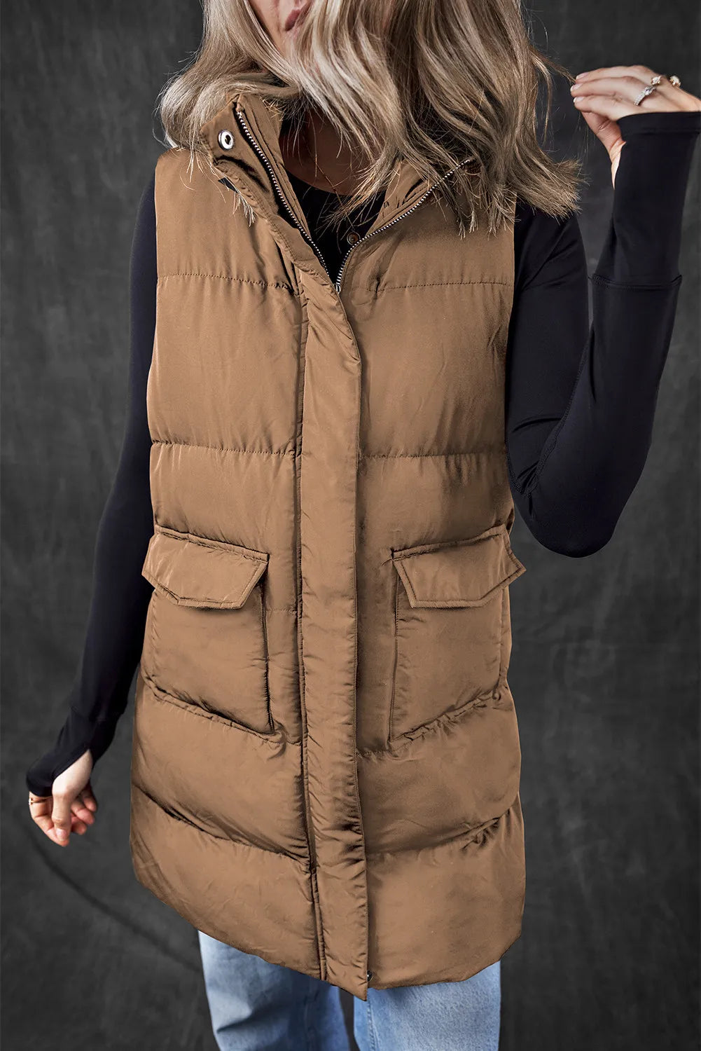 Trench Style Zip Up Vest