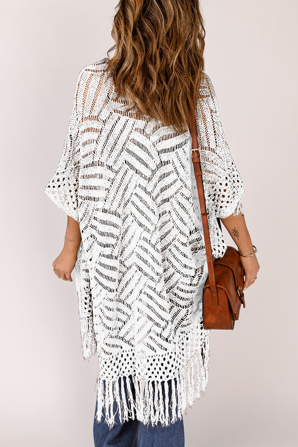 Openwork Fringe Cardigan