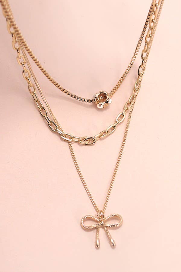 Gold Bow Necklace