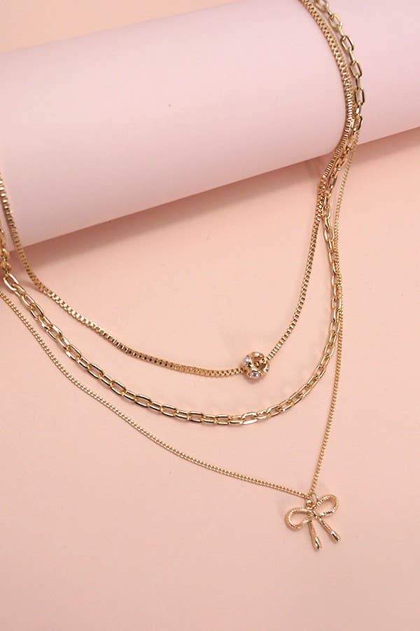 Gold Bow Necklace
