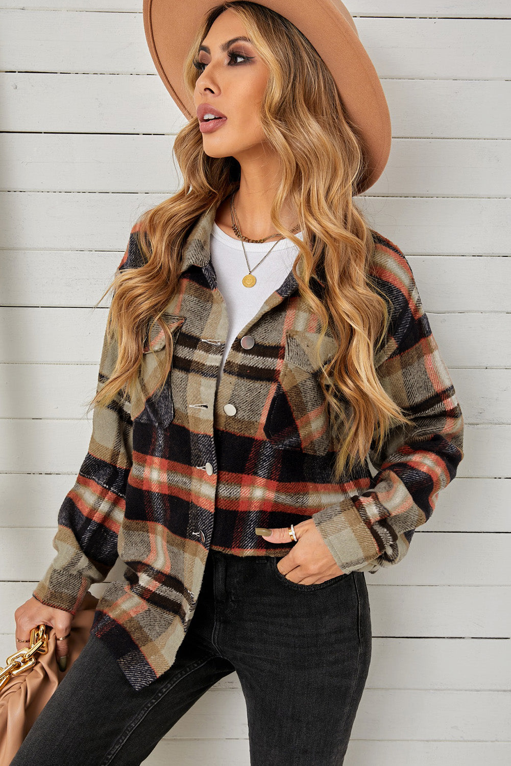 Plaid Pocketed Shacket