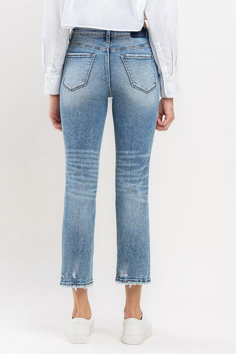 Lovervet High Rise Slim Straight Distressed Jeans