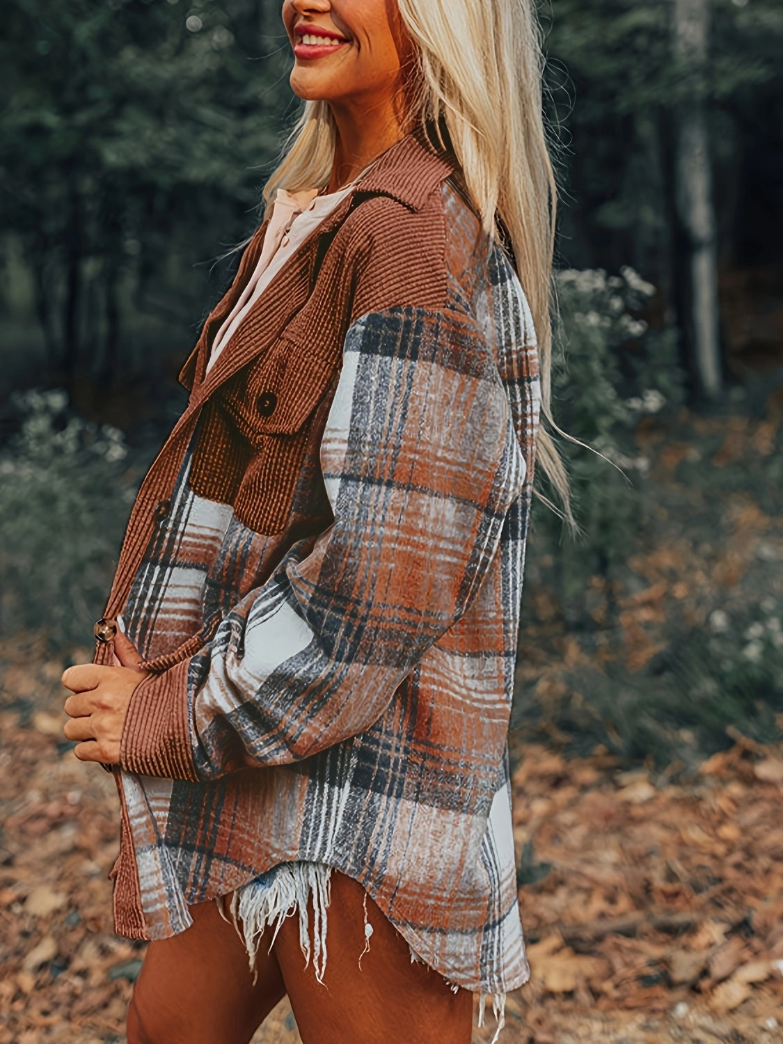 Plaid Button Up Shacket