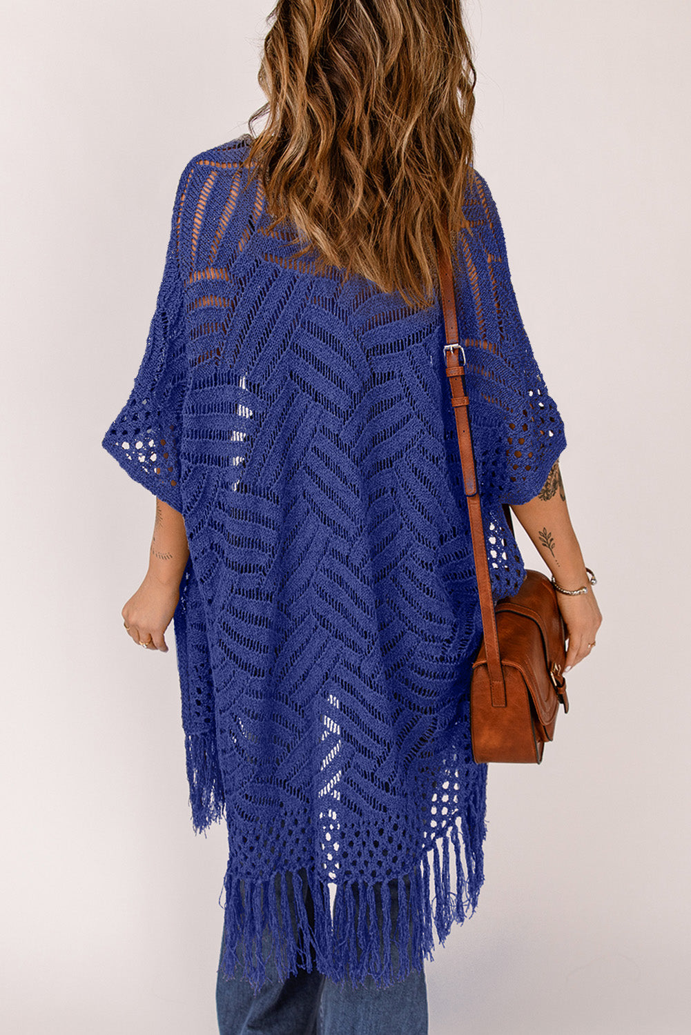 Openwork Fringe Cardigan