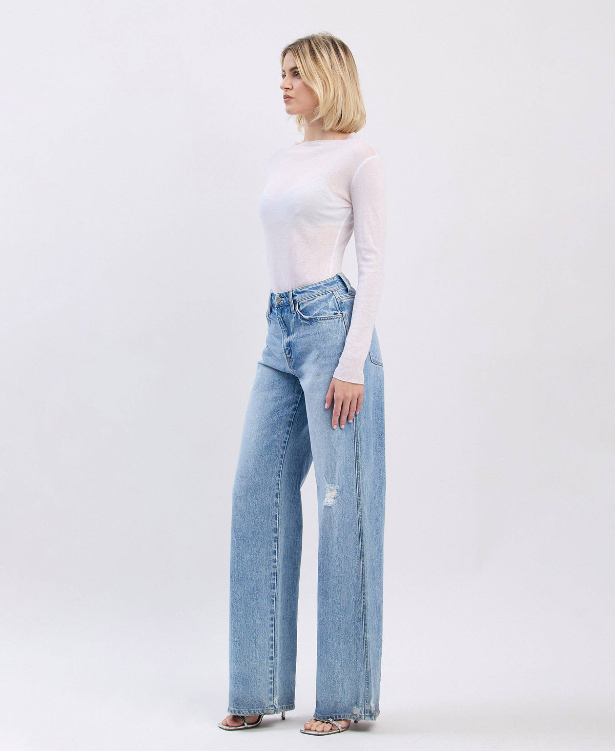 Vervet SUPER HIGH RISE BAGGY WIDE LEG JEANS
