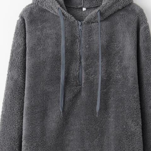 Quarter-Zip Teddy Bear Hoodie