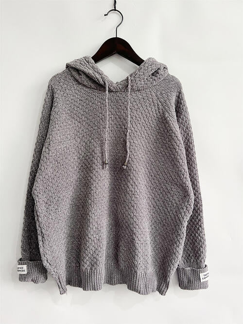 Quilted Long Sleeve  Hooded Sweater