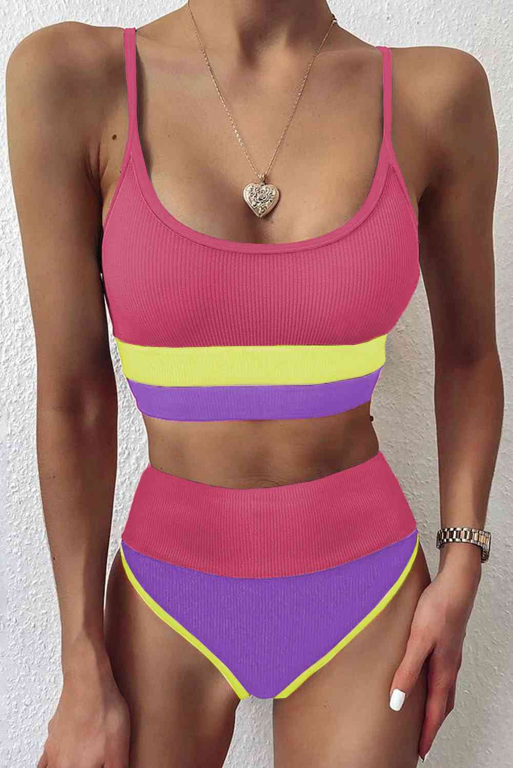 Color Block Two-Piece Swim Set