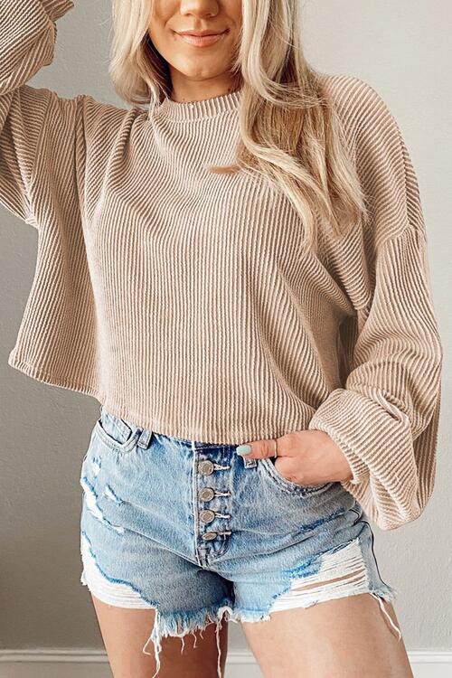 Pretty Pink Long Sleeve Semi Cropped Top