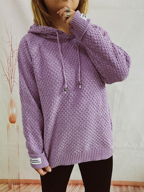 Quilted Long Sleeve  Hooded Sweater