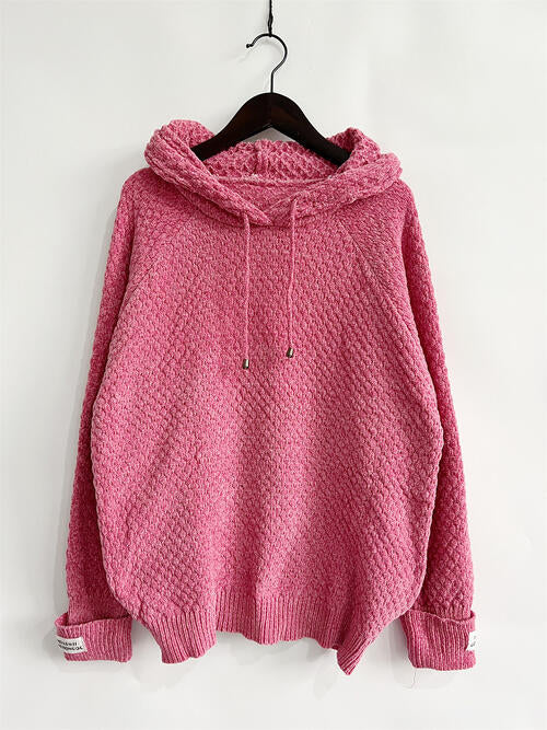 Quilted Long Sleeve  Hooded Sweater