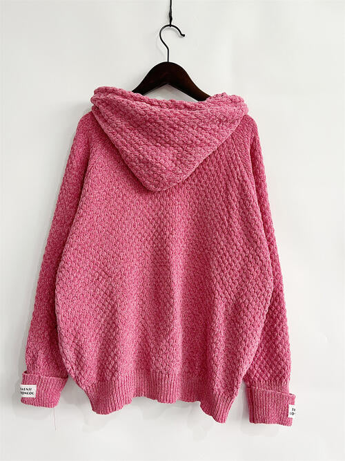 Quilted Long Sleeve  Hooded Sweater