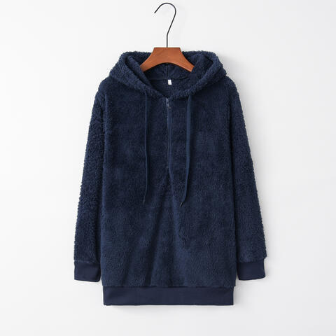 Quarter-Zip Teddy Bear Hoodie