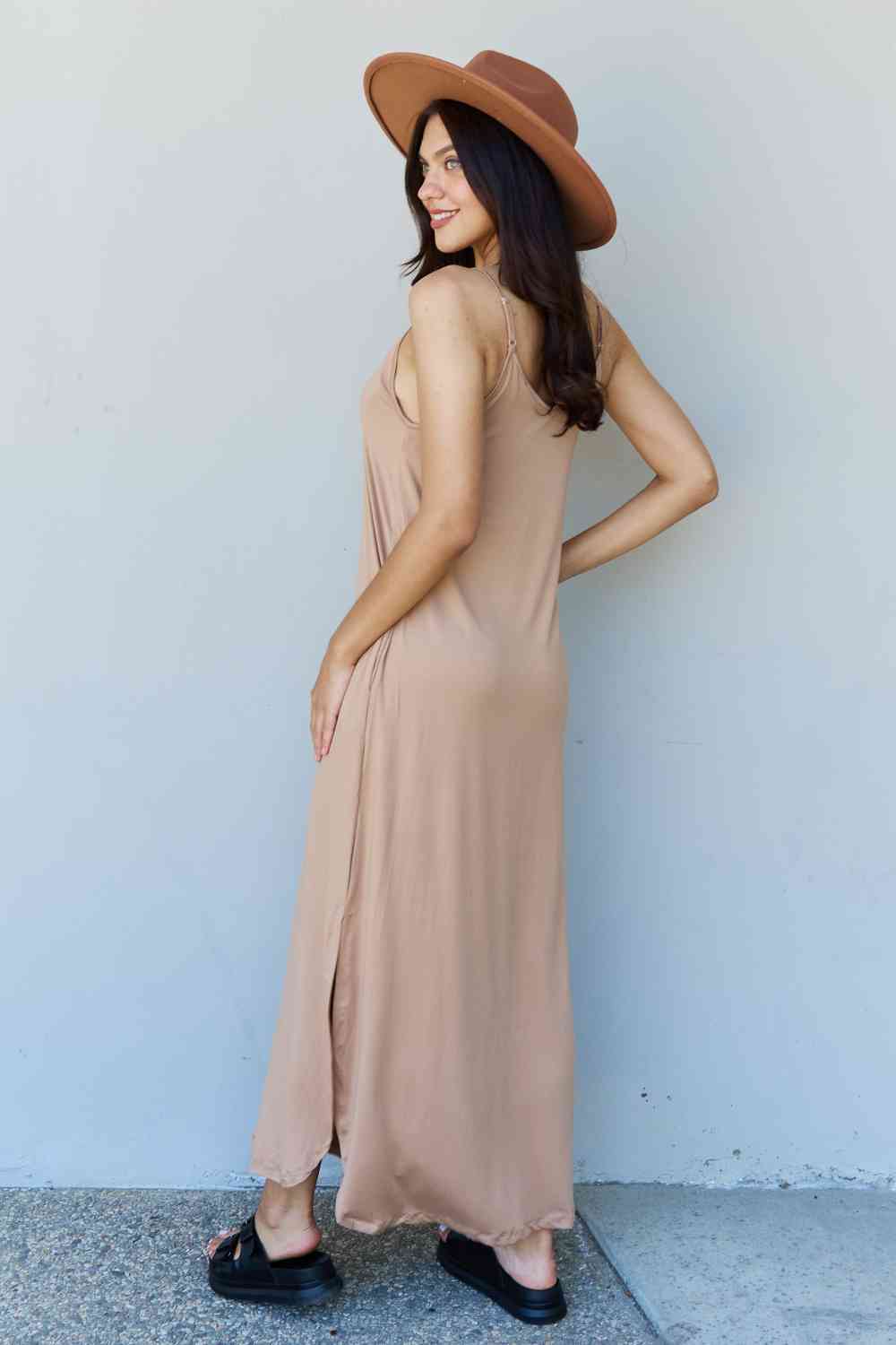 Side Slit Maxi Dress Khaki